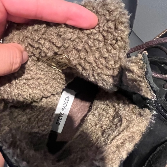 Steve Madden Chara Trooper Black Leather Chukka Boots Lace Up Ankle Mens Size 9 - Picture 6 of 7